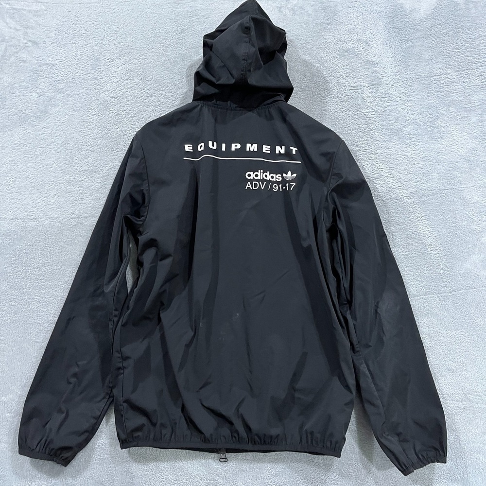 Adidas Originals Jacket Mens Small‎ Black Equipment Full Zip Y2K Windbreaker
